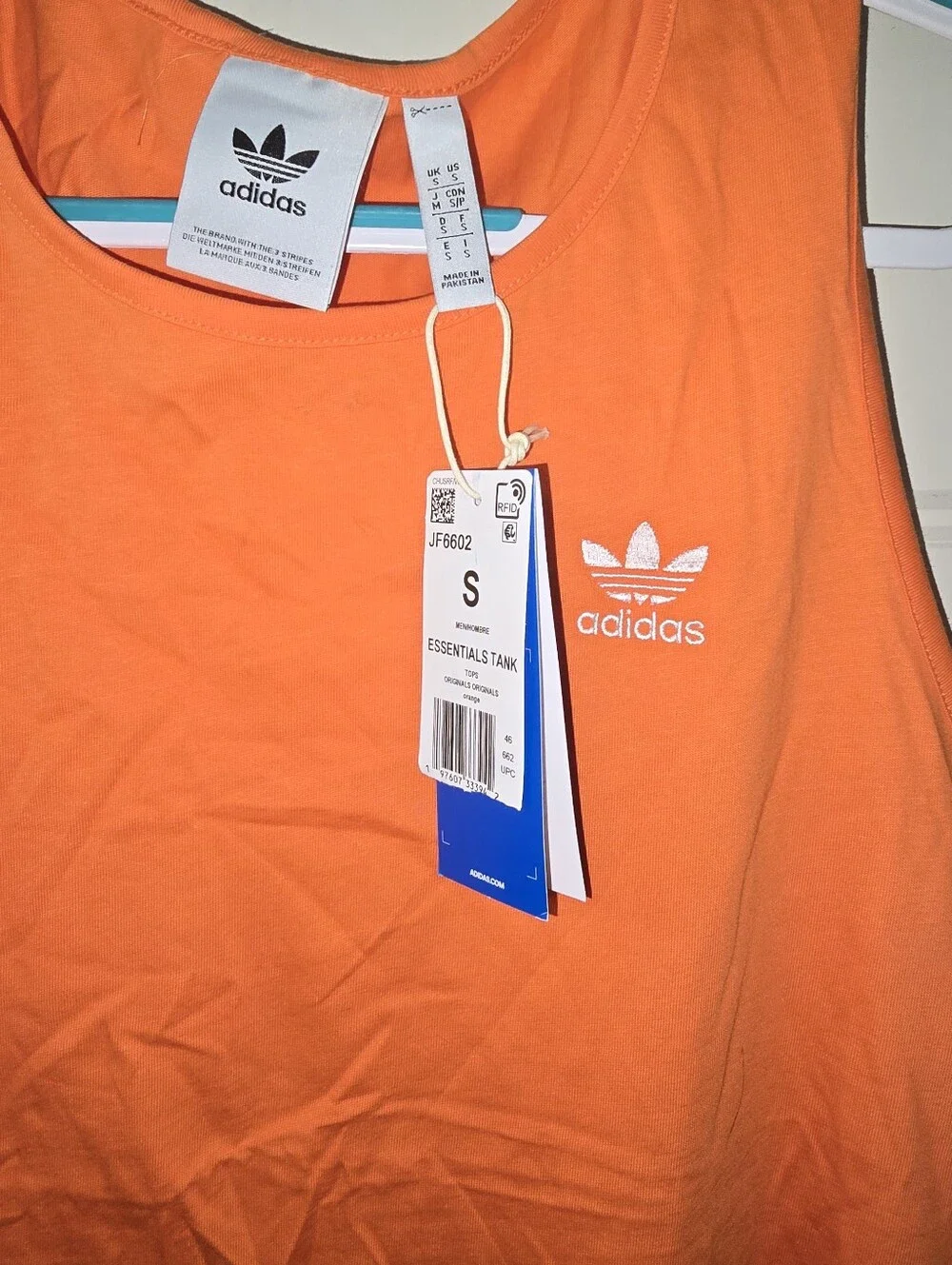 adidas Vibrant Orange Athletic Tank Small NWT